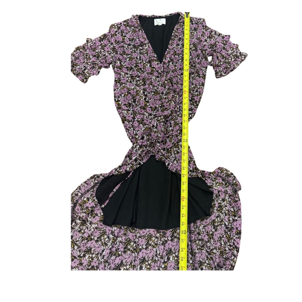 Lost and Wander Floral Print Wrap Maxi Dress Ruffled Flutter Sleeve NWT medium - Picture 3 of 8